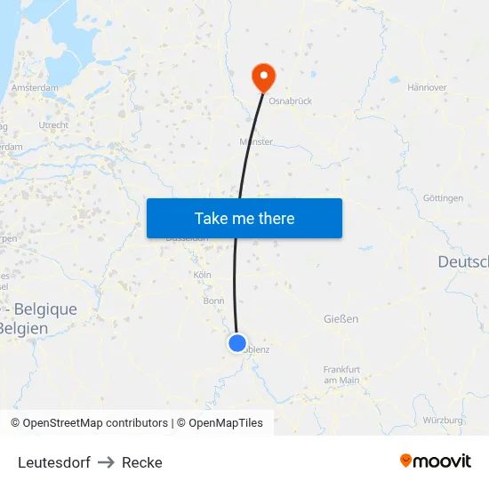 Leutesdorf to Recke map