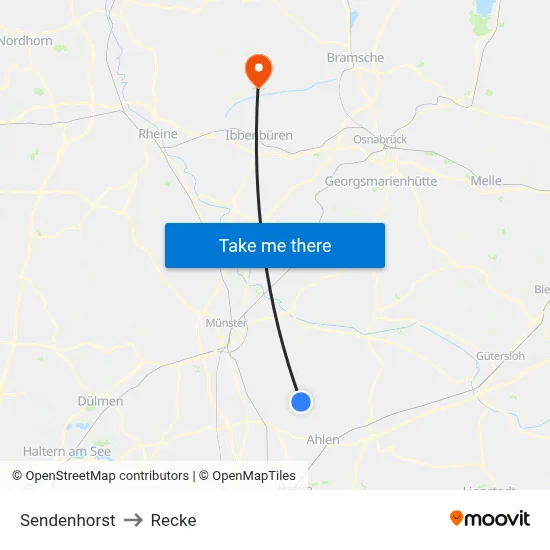 Sendenhorst to Recke map