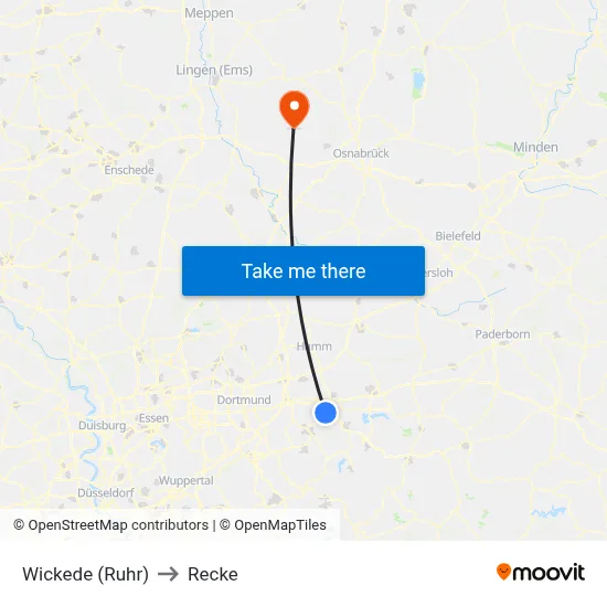 Wickede (Ruhr) to Recke map