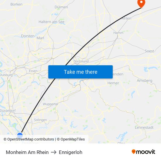 Monheim Am Rhein to Ennigerloh map