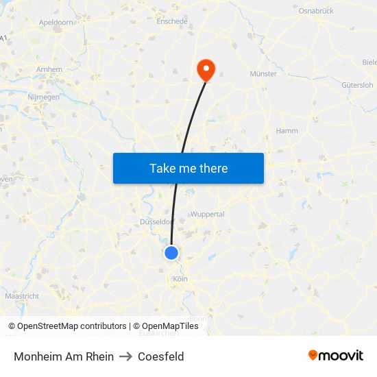 Monheim Am Rhein to Coesfeld map