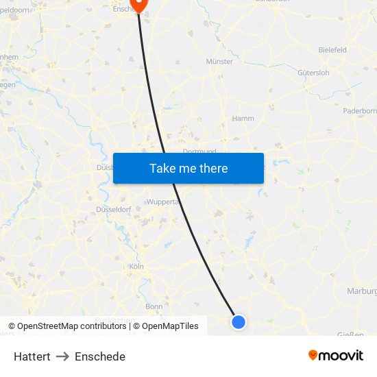 Hattert to Enschede map