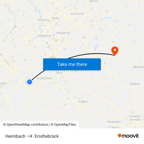 Heimbach to Erndtebrück map