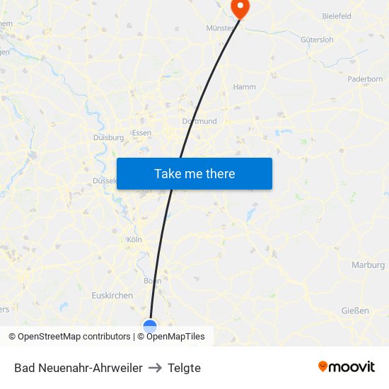 Bad Neuenahr-Ahrweiler to Telgte map