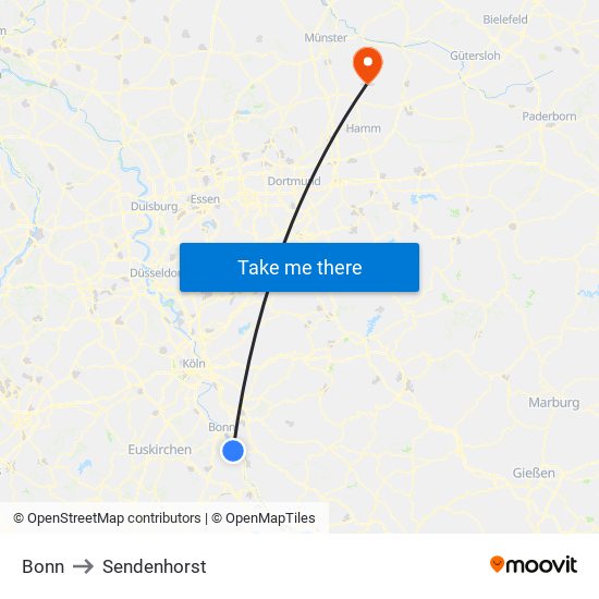 Bonn to Sendenhorst map