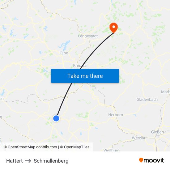 Hattert to Schmallenberg map