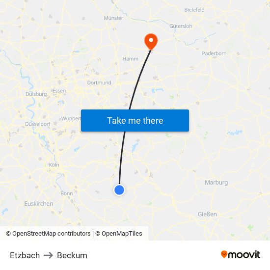 Etzbach to Beckum map