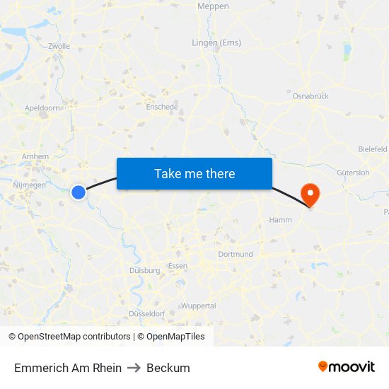 Emmerich Am Rhein to Beckum map