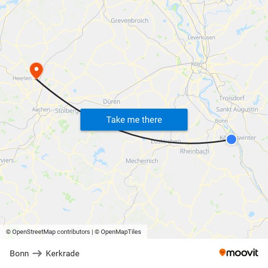 Bonn to Kerkrade map