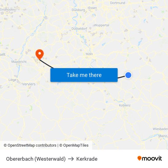 Obererbach (Westerwald) to Kerkrade map