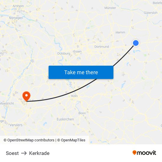 Soest to Kerkrade map