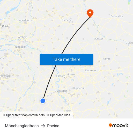 Mönchengladbach to Rheine map