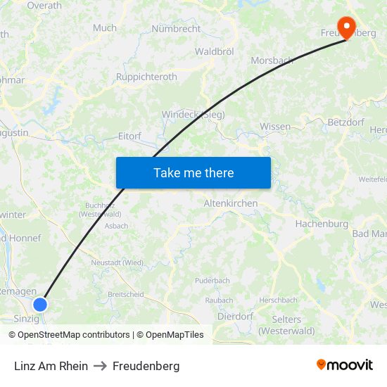 Linz Am Rhein to Freudenberg map