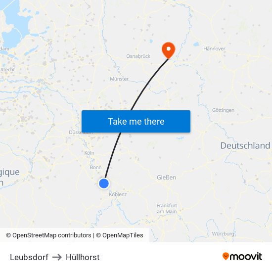 Leubsdorf to Hüllhorst map