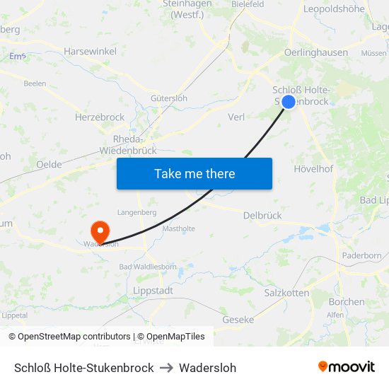 Schloß Holte-Stukenbrock to Wadersloh map