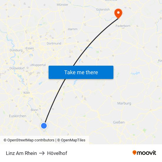 Linz Am Rhein to Hövelhof map