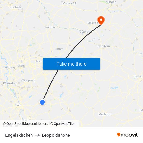 Engelskirchen to Leopoldshöhe map