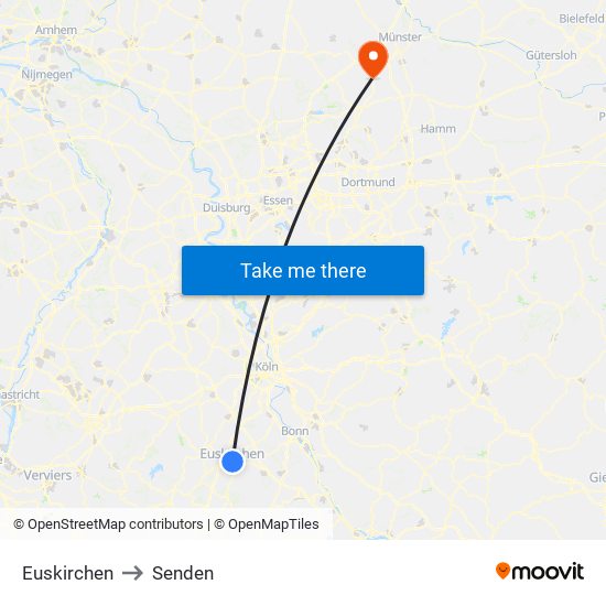 Euskirchen to Senden map