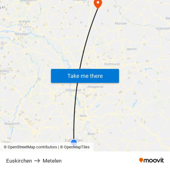 Euskirchen to Metelen map
