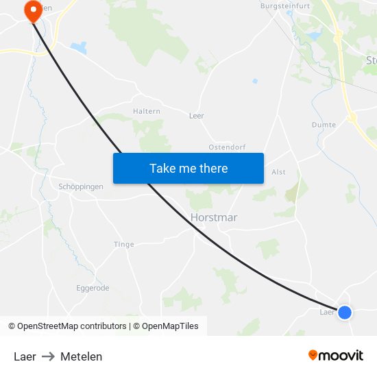 Laer to Metelen map