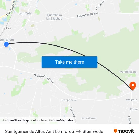 Samtgemeinde Altes Amt Lemförde to Stemwede map