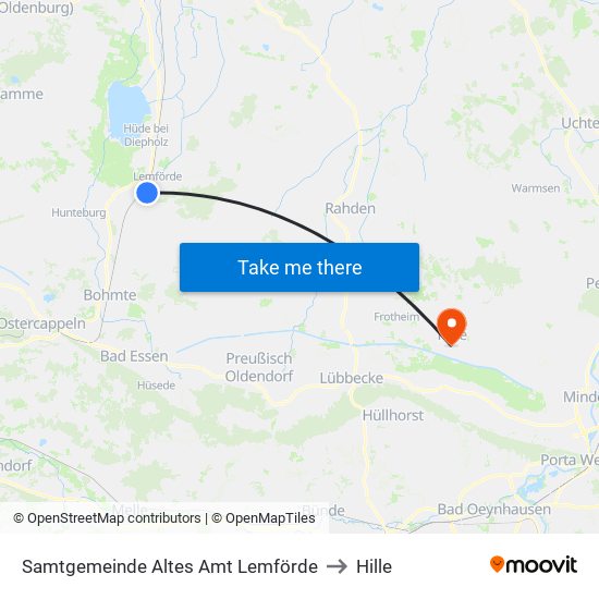 Samtgemeinde Altes Amt Lemförde to Hille map