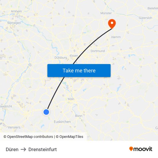 Düren to Drensteinfurt map