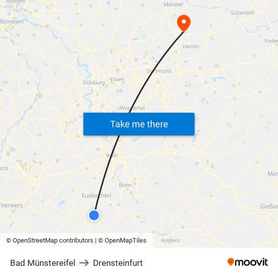 Bad Münstereifel to Drensteinfurt map