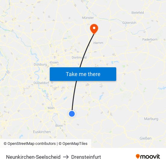 Neunkirchen-Seelscheid to Drensteinfurt map