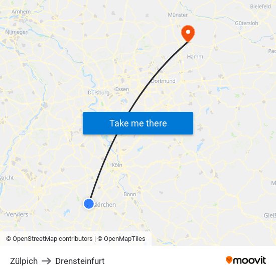 Zülpich to Drensteinfurt map