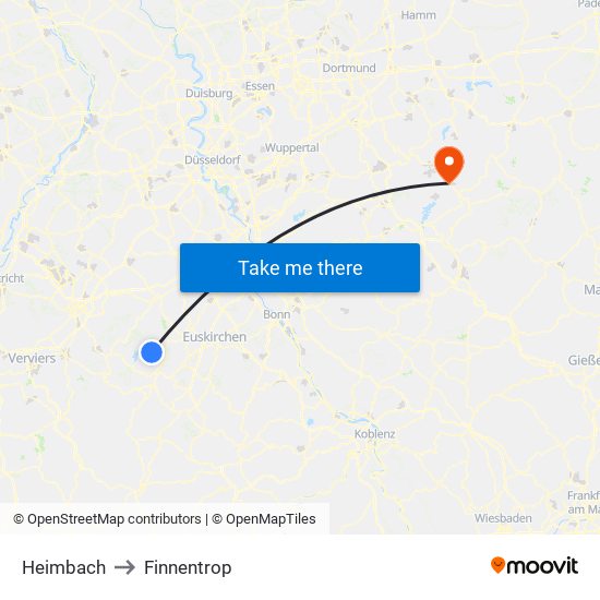 Heimbach to Finnentrop map