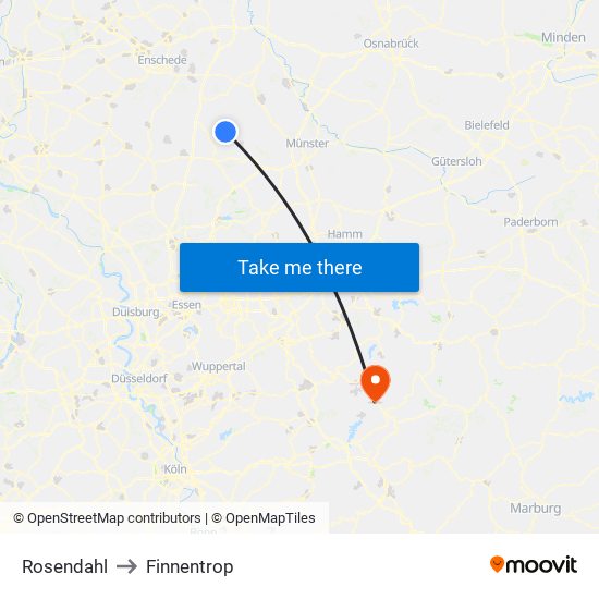 Rosendahl to Finnentrop map