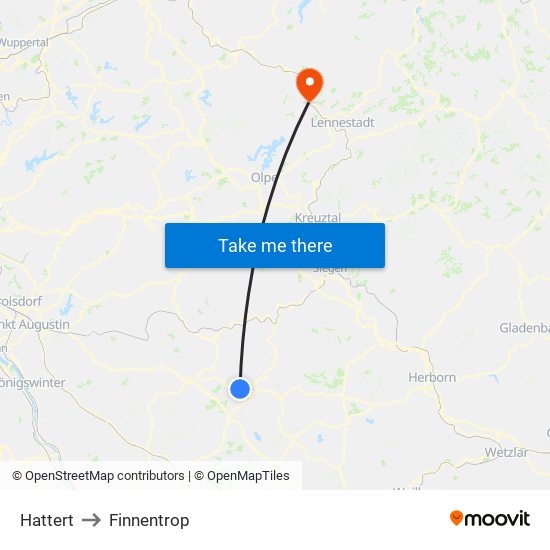 Hattert to Finnentrop map