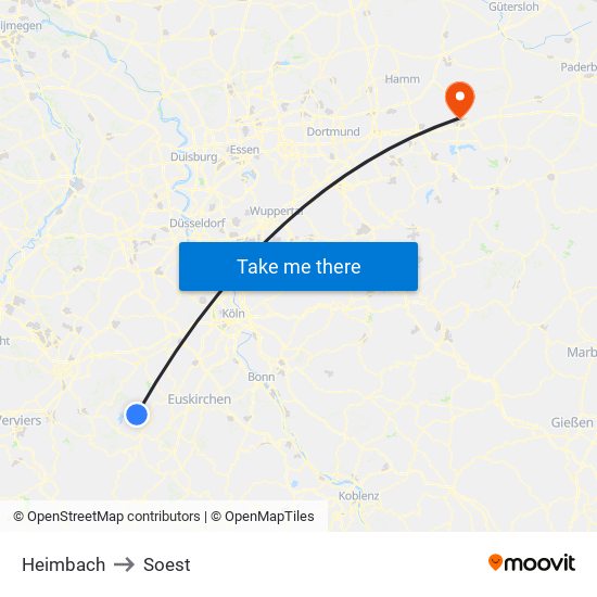 Heimbach to Soest map