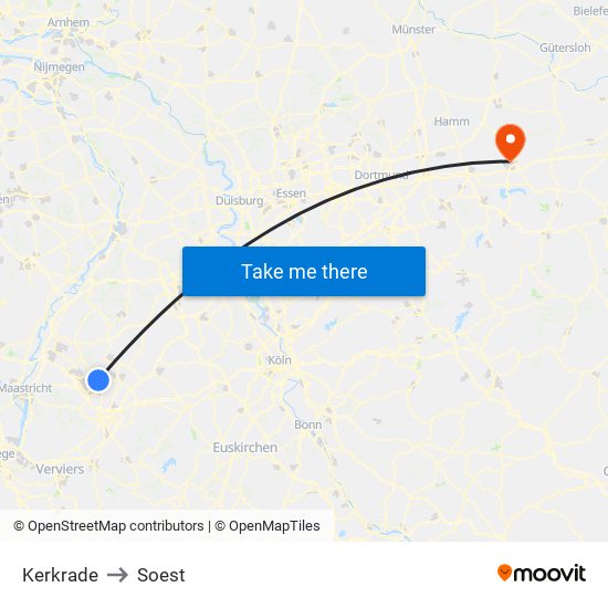 Kerkrade to Soest map