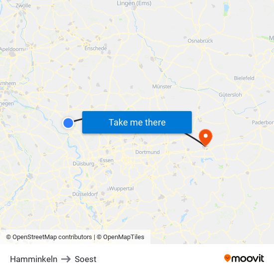 Hamminkeln to Soest map