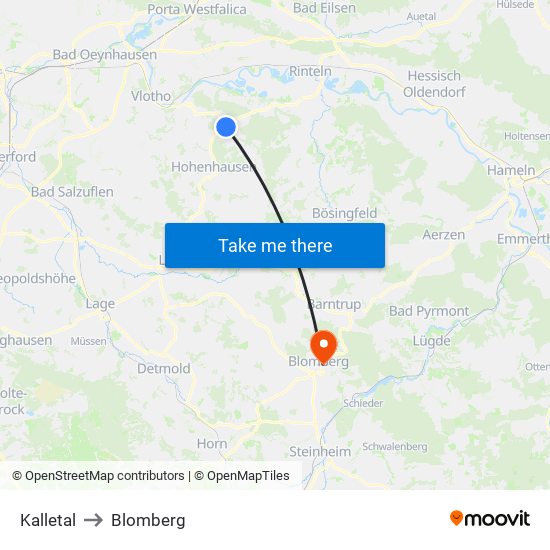 Kalletal to Blomberg map