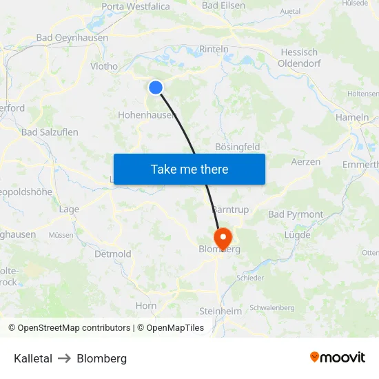 Kalletal to Blomberg map