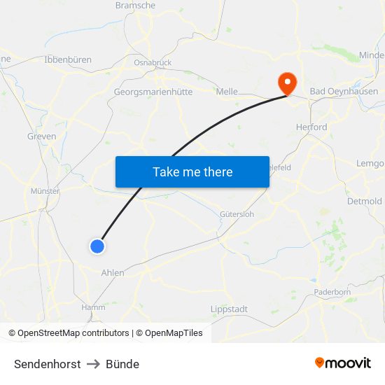 Sendenhorst to Bünde map