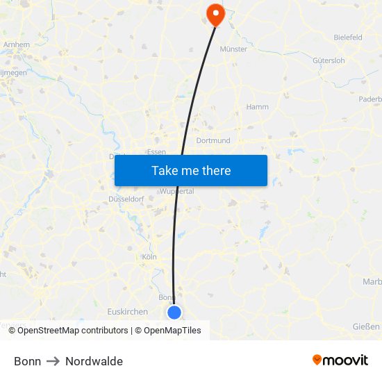 Bonn to Nordwalde map