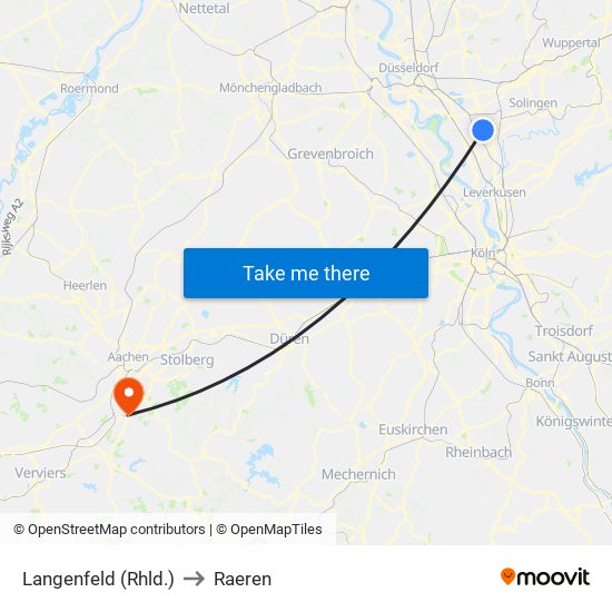 Langenfeld (Rhld.) to Raeren map