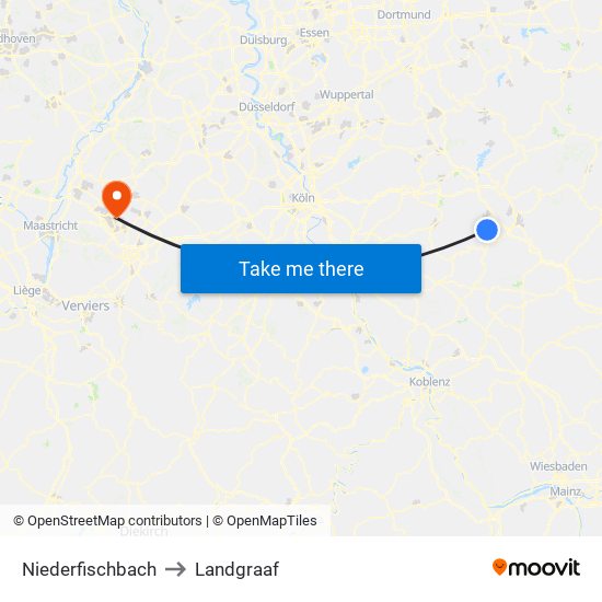 Niederfischbach to Landgraaf map