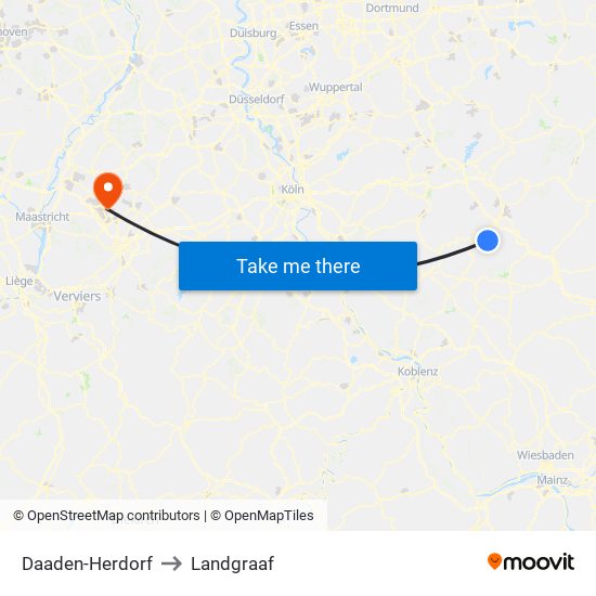 Daaden-Herdorf to Landgraaf map