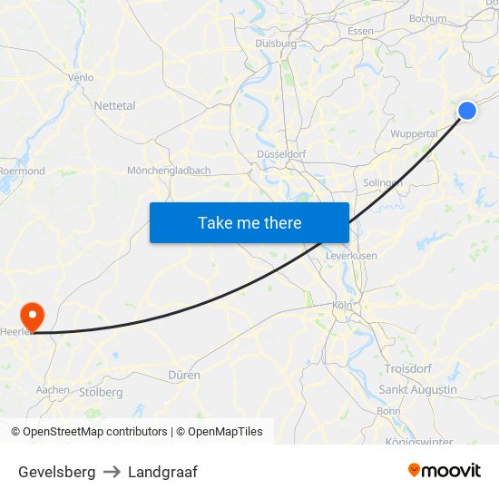 Gevelsberg to Landgraaf map