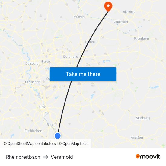 Rheinbreitbach to Versmold map