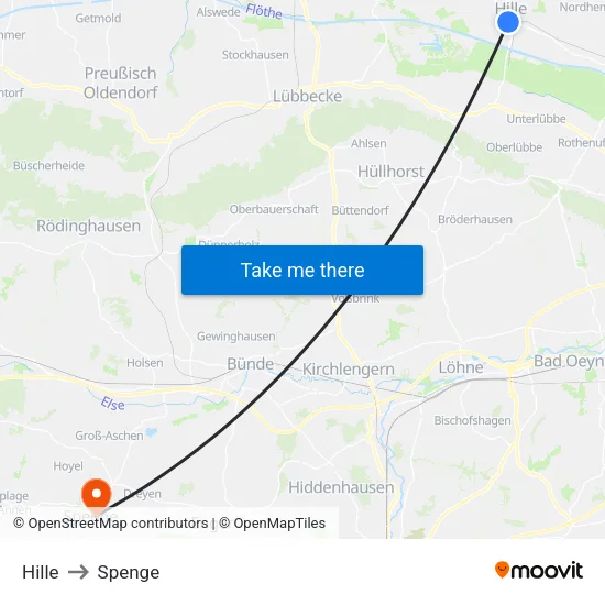 Hille to Spenge map