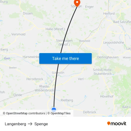 Langenberg to Spenge map
