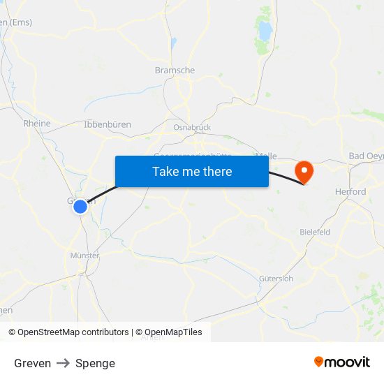 Greven to Spenge map