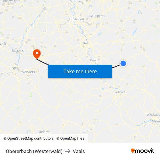 Obererbach (Westerwald) to Vaals map