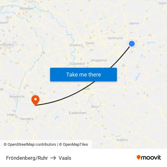 Fröndenberg/Ruhr to Vaals map